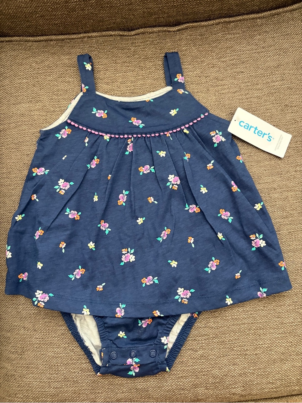 Carter's Navy Floral Tank Dress with Matching Onesie
